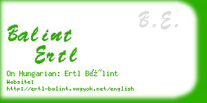 balint ertl business card